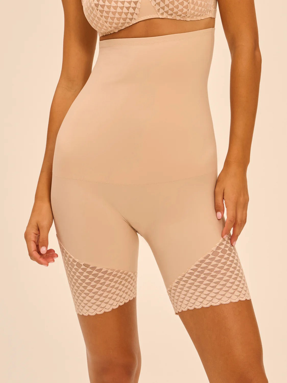 Simone Perele High Waist Cotton Corset Shorts - 19Y671