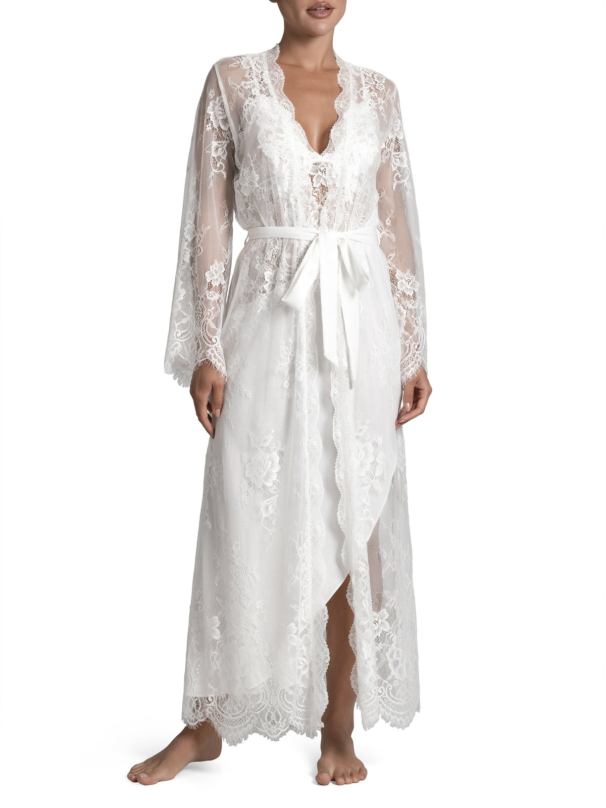 In Bloom Long Lace Robe - FNL035
