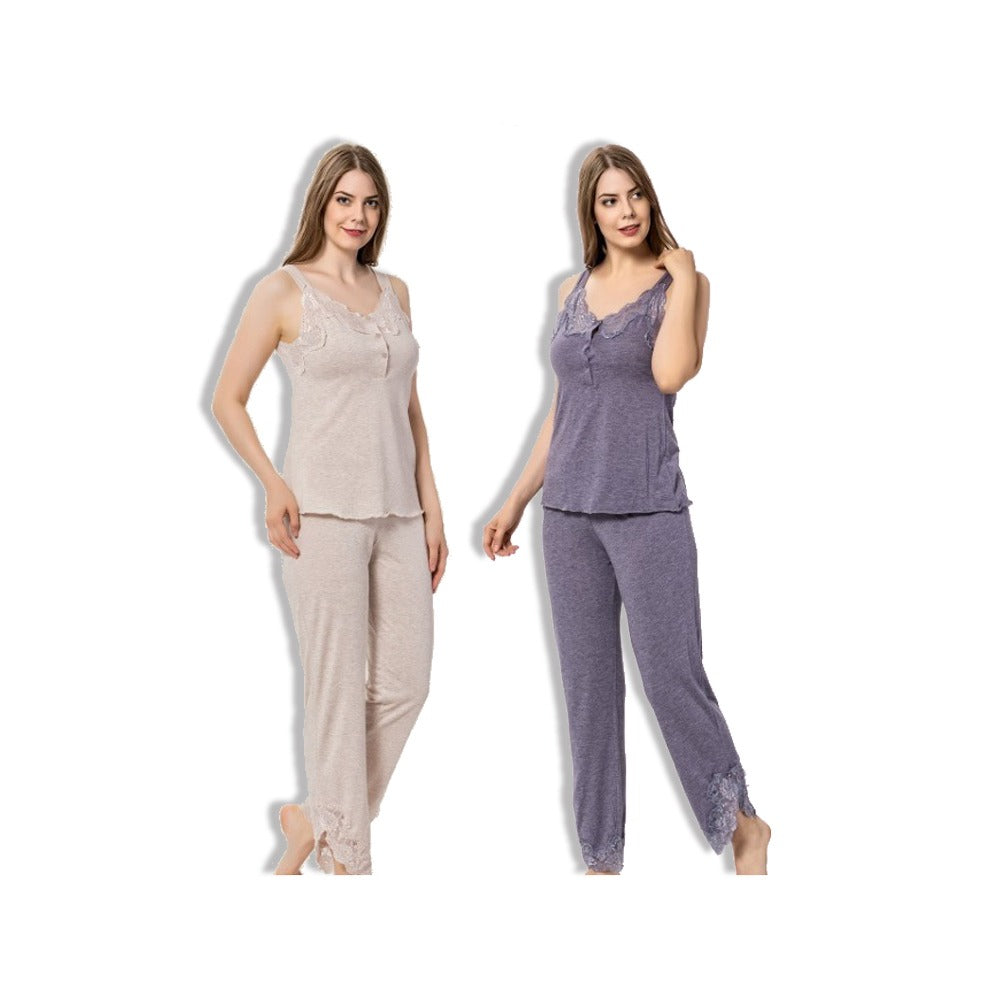 طقم بيجامة قطعتين طويل من Mariposa - 3420N